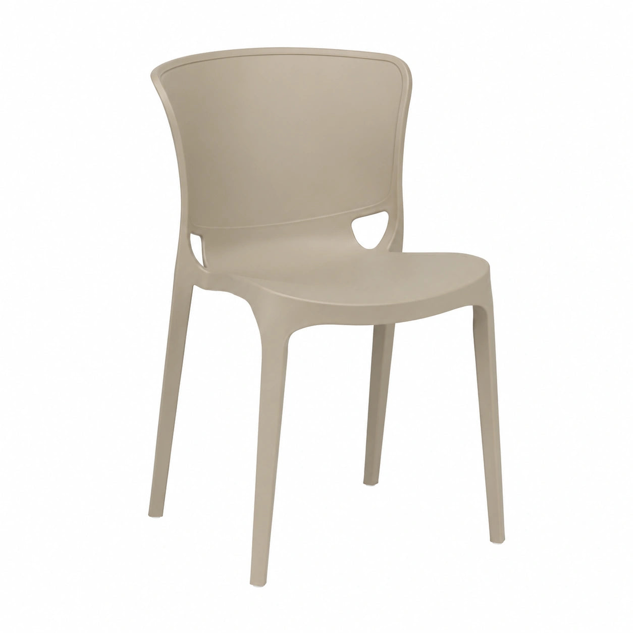 Set di 4 sedie impilabili in polipropilene, design italiano, resistenza UV, ideale per interno ed esterno
