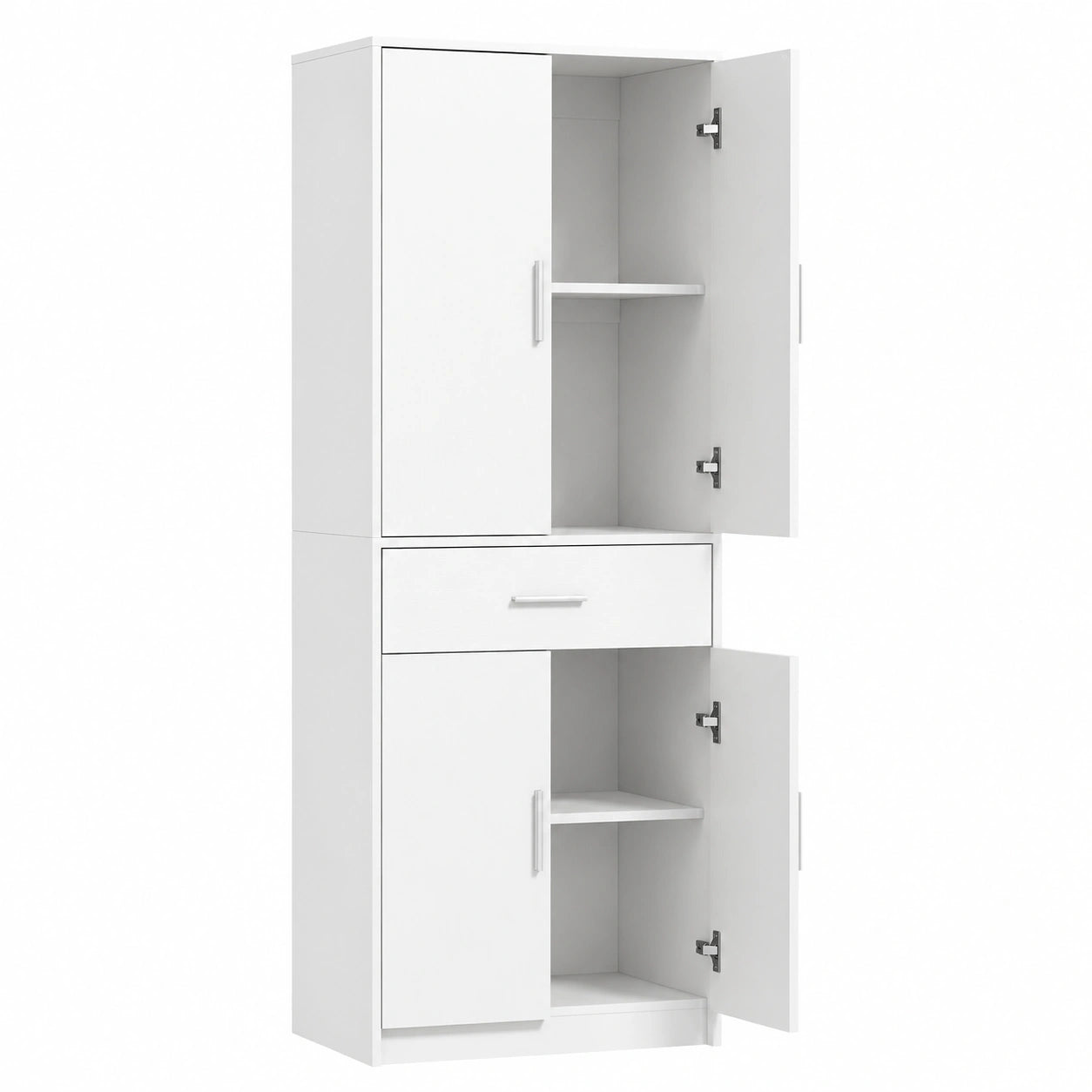 Mobile dispensa moderna HOMCOM con ante, ripiani regolabili e cassetto, per sala da pranzo e soggiorno, 60x35x180cm, bianco