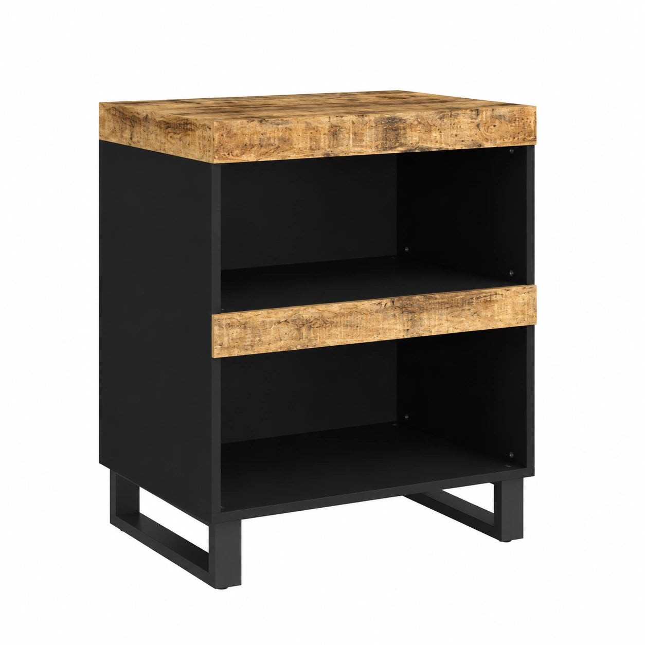 Credenza industriale in mango con gambe in ferro, 60x33x75 cm, robusta e durevole