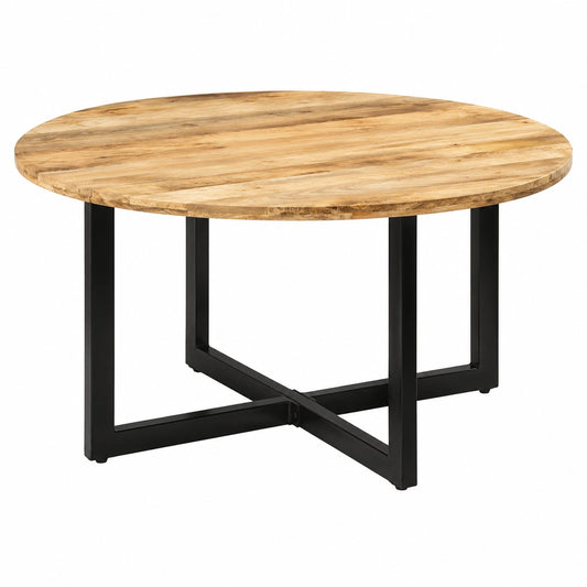 Tavolo da Pranzo Industriale in Mango e Ferro, 150x73 cm, Elegante e Durevole