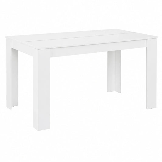 Tavolo da Pranzo Rettangolare 140x90cm per 6 Persone - Bianco