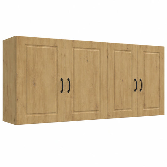 Armadio da cucina in rovere Artisan, 80x31x80cm, montaggio a parete, 2 ante e 3 ripiani, moderno e resistente